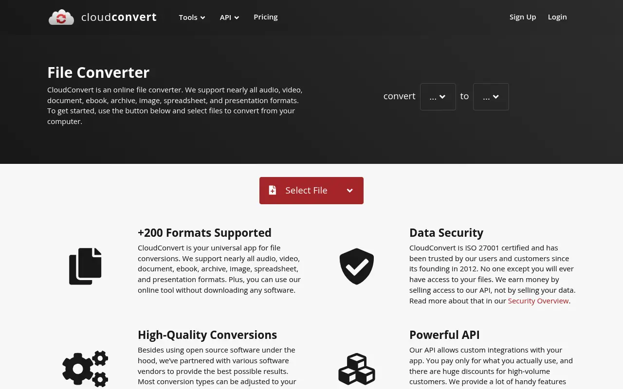 CloudConvert screenshot